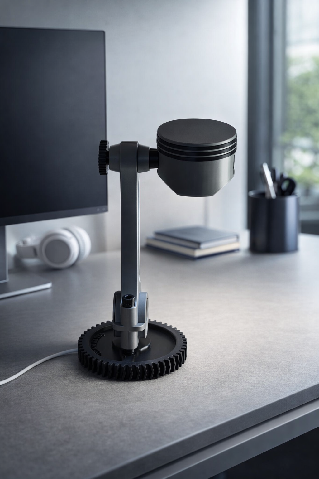 Piston Desk Lamp – USB Powered, Dimmable, 3-Color LED